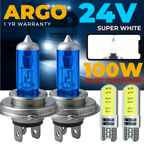 24v xenon white - h4, headlight
